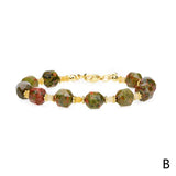 8MM Natural Stone Bracelet, Women's Adjustable Lobster Buckle Chain Bracelet