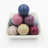 Dark Acrylic Solid Round Chunky Beads - DIY Handcrafted Jewelry Making Supplies