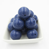 Dark Acrylic Solid Round Chunky Beads - DIY Handcrafted Jewelry Making Supplies