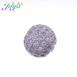 6pcs Rhinestone Metal Hole Ball Beads for DIY Bracelets Earrings