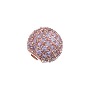 6pcs Rhinestone Metal Hole Ball Beads for DIY Bracelets Earrings