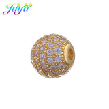 6pcs Rhinestone Metal Hole Ball Beads for DIY Bracelets Earrings