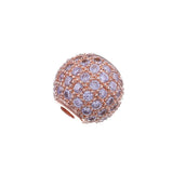 6pcs Rhinestone Metal Hole Ball Beads for DIY Bracelets Earrings