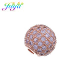 6pcs Rhinestone Metal Hole Ball Beads for DIY Bracelets Earrings