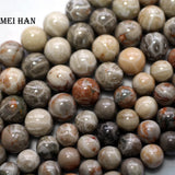 8mm 12mm Grey Chrysanthemum Stone Round Beads for Jewelry Making