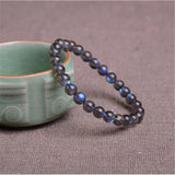 Labradorite Bead Bracelet for Women, Round Crystal Beads Stretch Bracelet