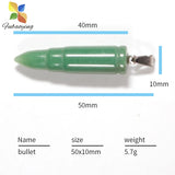 8pcs 40mm Bullet Crystal Pendant Natural Stone Quartz for Jewelry Making