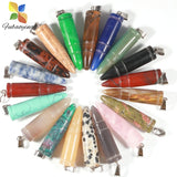 8pcs 40mm Bullet Crystal Pendant Natural Stone Quartz for Jewelry Making