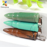 8pcs 40mm Bullet Crystal Pendant Natural Stone Quartz for Jewelry Making