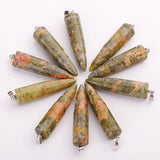 8pcs 40mm Bullet Crystal Pendant Natural Stone Quartz for Jewelry Making
