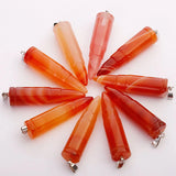 8pcs 40mm Bullet Crystal Pendant Natural Stone Quartz for Jewelry Making