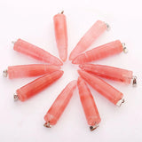 8pcs 40mm Bullet Crystal Pendant Natural Stone Quartz for Jewelry Making