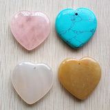 8pcs Heart Stone Pendants 40mm for Jewelry Making