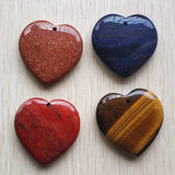 8pcs Heart Stone Pendants 40mm for Jewelry Making