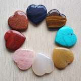 8pcs Heart Stone Pendants 40mm for Jewelry Making