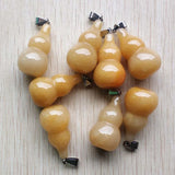 8pcs/lot Natural Stone Yellow Gourd Shape Pendants for Jewelry Making