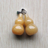 8pcs/lot Natural Stone Yellow Gourd Shape Pendants for Jewelry Making
