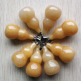 8pcs/lot Natural Stone Yellow Gourd Shape Pendants for Jewelry Making