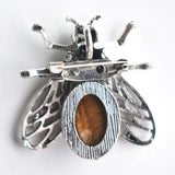 Natural Tiger Eye Stone Bee Necklace Pendant for Jewelry Making