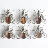 Natural Tiger Eye Stone Bee Necklace Pendant for Jewelry Making