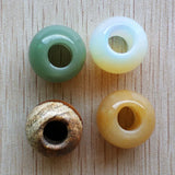 8pcs Natural Stone Mixed Round Shape Big Hole Beads 20mm