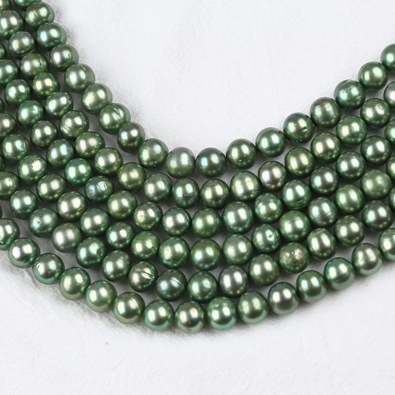 Green AAAA Freshwater Potato Pearl Beads Strand Jewelry