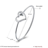 925 Silver Love Bracelet Cuff for Women and Girls