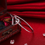 925 Silver Love Bracelet Cuff for Women and Girls