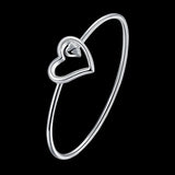 925 Silver Love Bracelet Cuff for Women and Girls