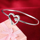 925 Silver Love Bracelet Cuff for Women and Girls