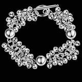 925 Silver Grapes Beads Bracelet Charm Bracelets For Women Girls Gift