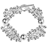 925 Silver Grapes Beads Bracelet Charm Bracelets For Women Girls Gift