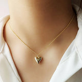 925 Silver Heart Pendant  Necklace Women Gift Fashion Jewelry for Her