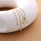 925 Silver Necklace Natural Pearl Shell Rose Pendant Plated Fine Jewelry