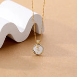 925 Silver Necklace Natural Pearl Shell Rose Pendant Plated Fine Jewelry