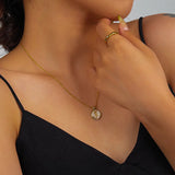 925 Silver Necklace Natural Pearl Shell Rose Pendant Plated Fine Jewelry