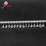 925 Silver CZ Paved 26 Letter Earrings Necklace Set