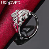 925 Silver Geometric Heart Ring For Women Jewelry Party Birthday Wedding