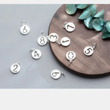 925 Sterling Silver Hollow Coin 1-9 Numbers Charms DIY Jewelry Findings