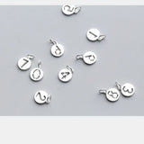925 Sterling Silver Hollow Coin 1-9 Numbers Charms DIY Jewelry Findings
