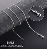 925 Sterling Silver 5pcs 18'' Chain Necklaces For Women Jewelry