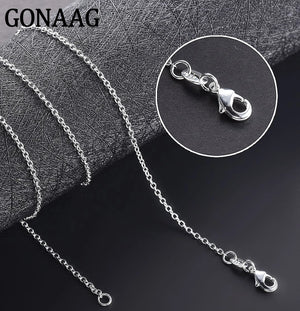 925 Sterling Silver 5pcs Lot 16-24 Inch O-Chain Necklaces Women Jewelry