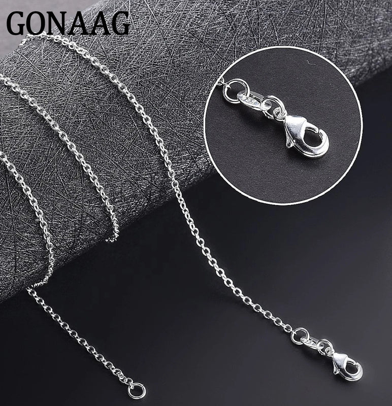 925 Sterling Silver 5pcs Lot 16-24 Inch O-Chain Necklaces Women Jewelry