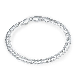 925 Sterling Silver 6MM 8 Inch Bracelet Chain for Women Men