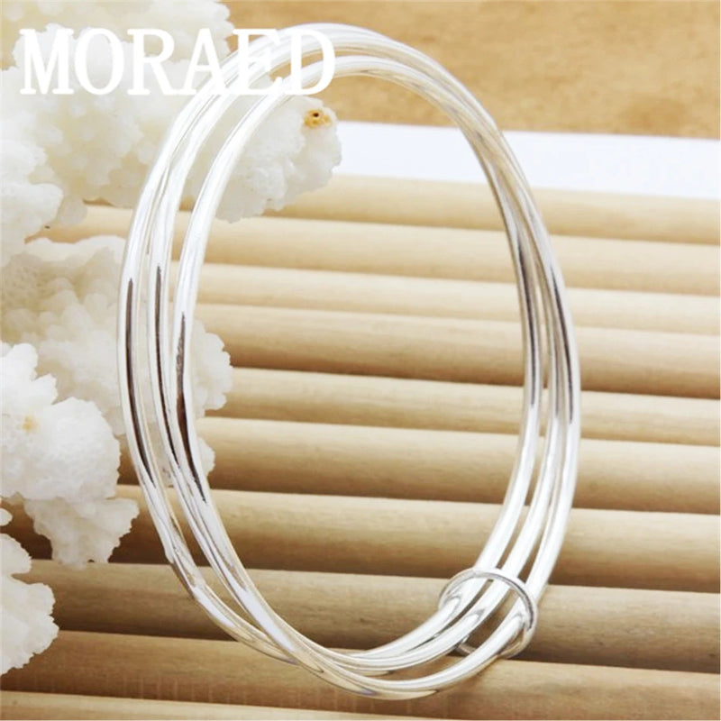 925 Silver Bangles High Solid Bracelet Fine Jewelry