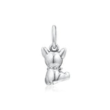 925 Silver Bulldog Puppy Dangle Charm for Bracelets