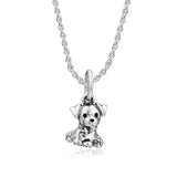 925 Silver Labrador Puppy Dog Charm for Women DIY Jewelry