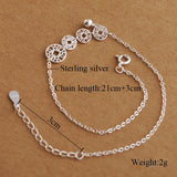 925 Silver Bohemian Coin Anklet Bracelet for Women