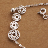 925 Silver Bohemian Coin Anklet Bracelet for Women