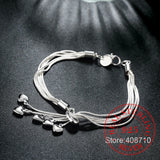 925 Sterling Silver Bracelet Hook Five Heart High Fine Jewelry Accessories